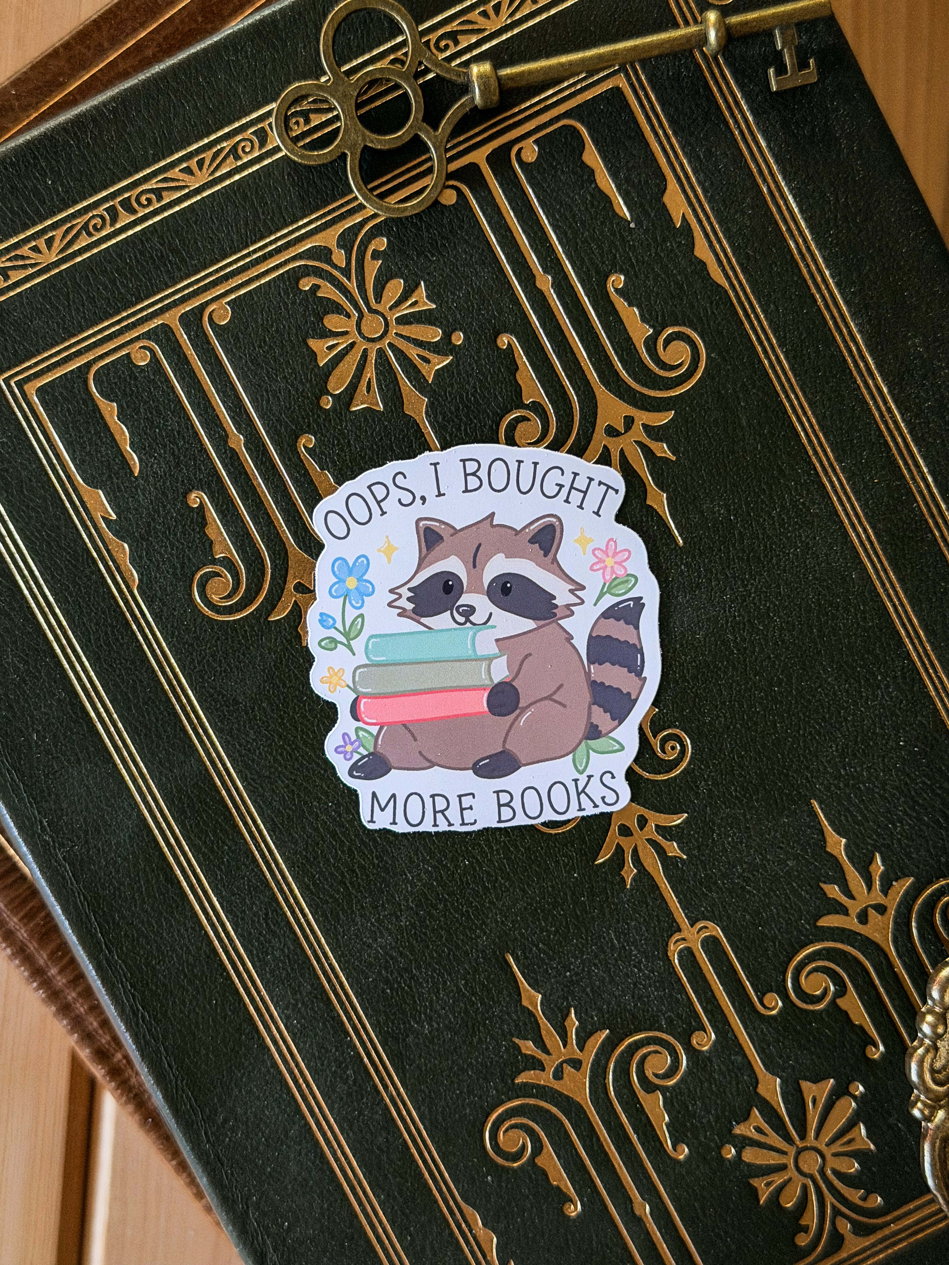 Oops I Bought More Books Raccoon Sticker