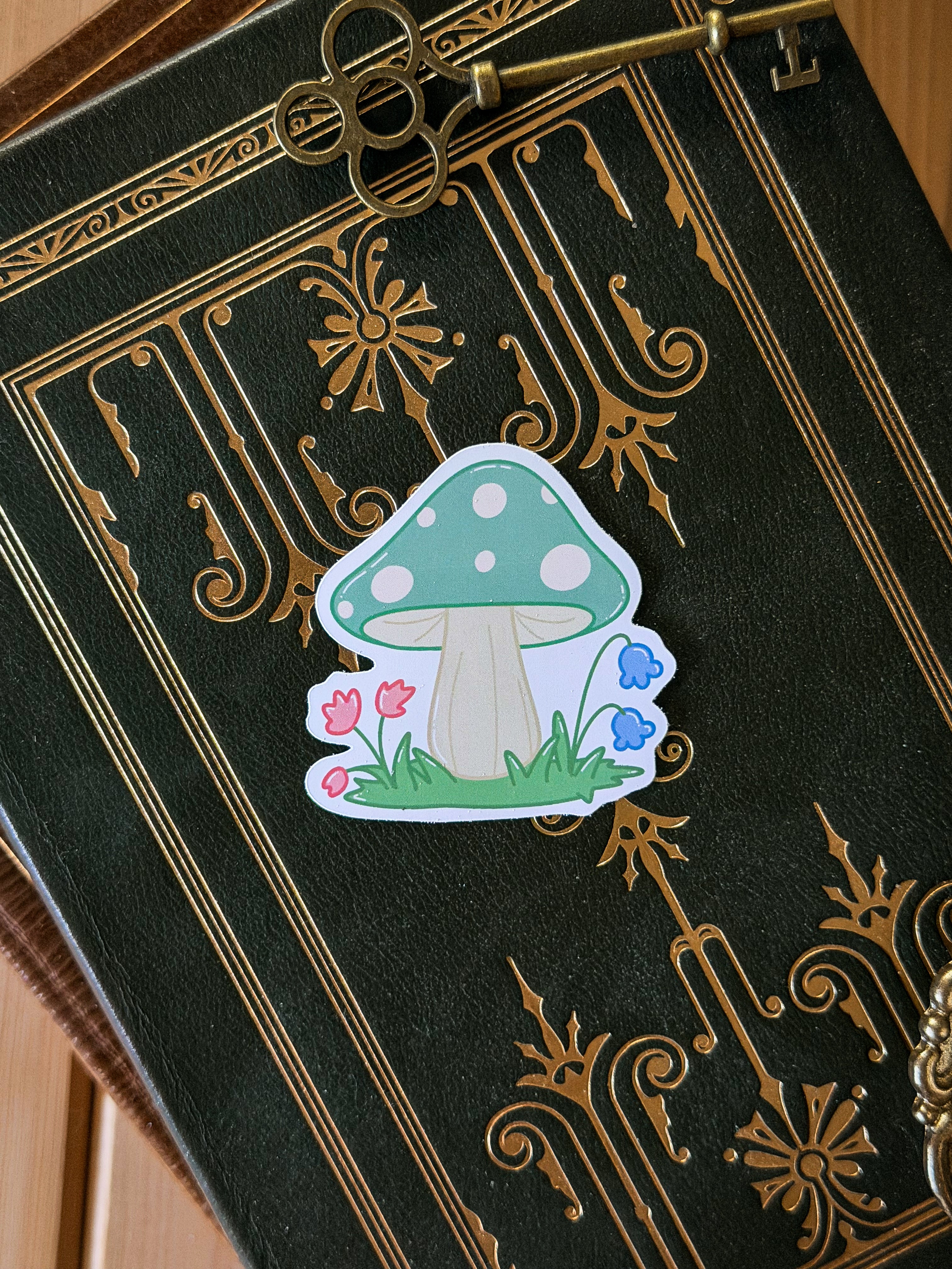 Whimsical Cottage Mushroom Sticker