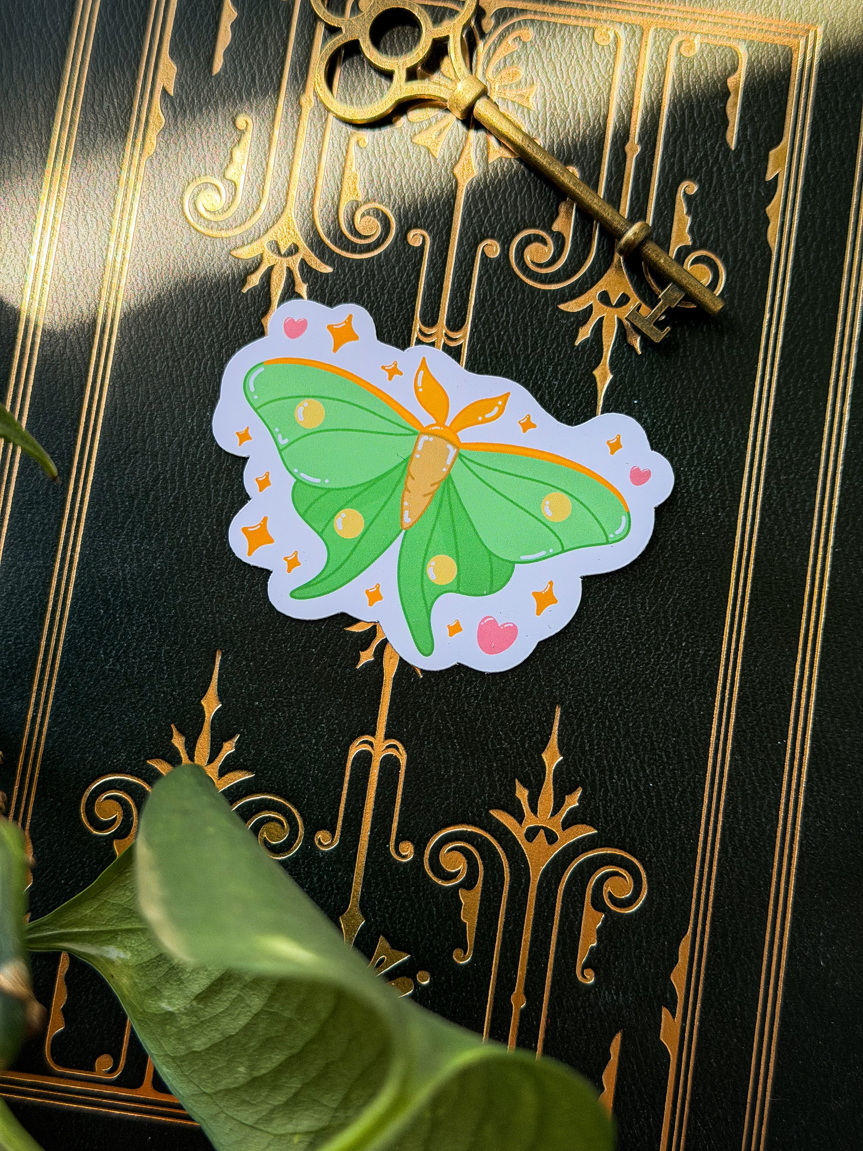 Whimsical Luna Moth Sticker