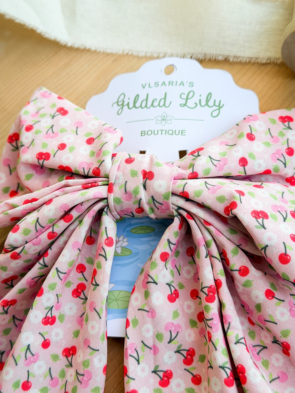 Cherry Picnic Hair Bow