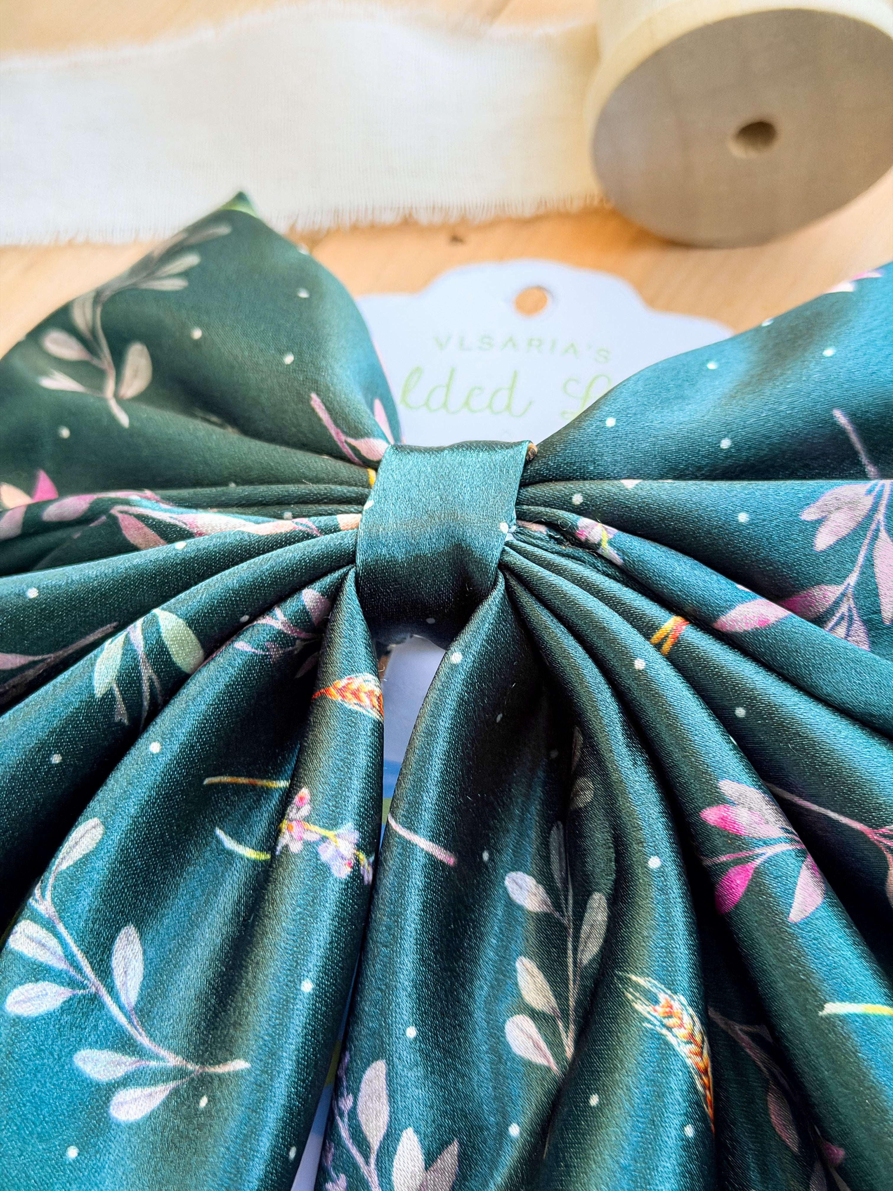 Midnight Botanical Hair Bow