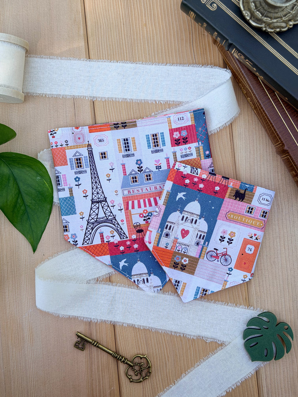 Parisian Café Reversible Pet Bandana