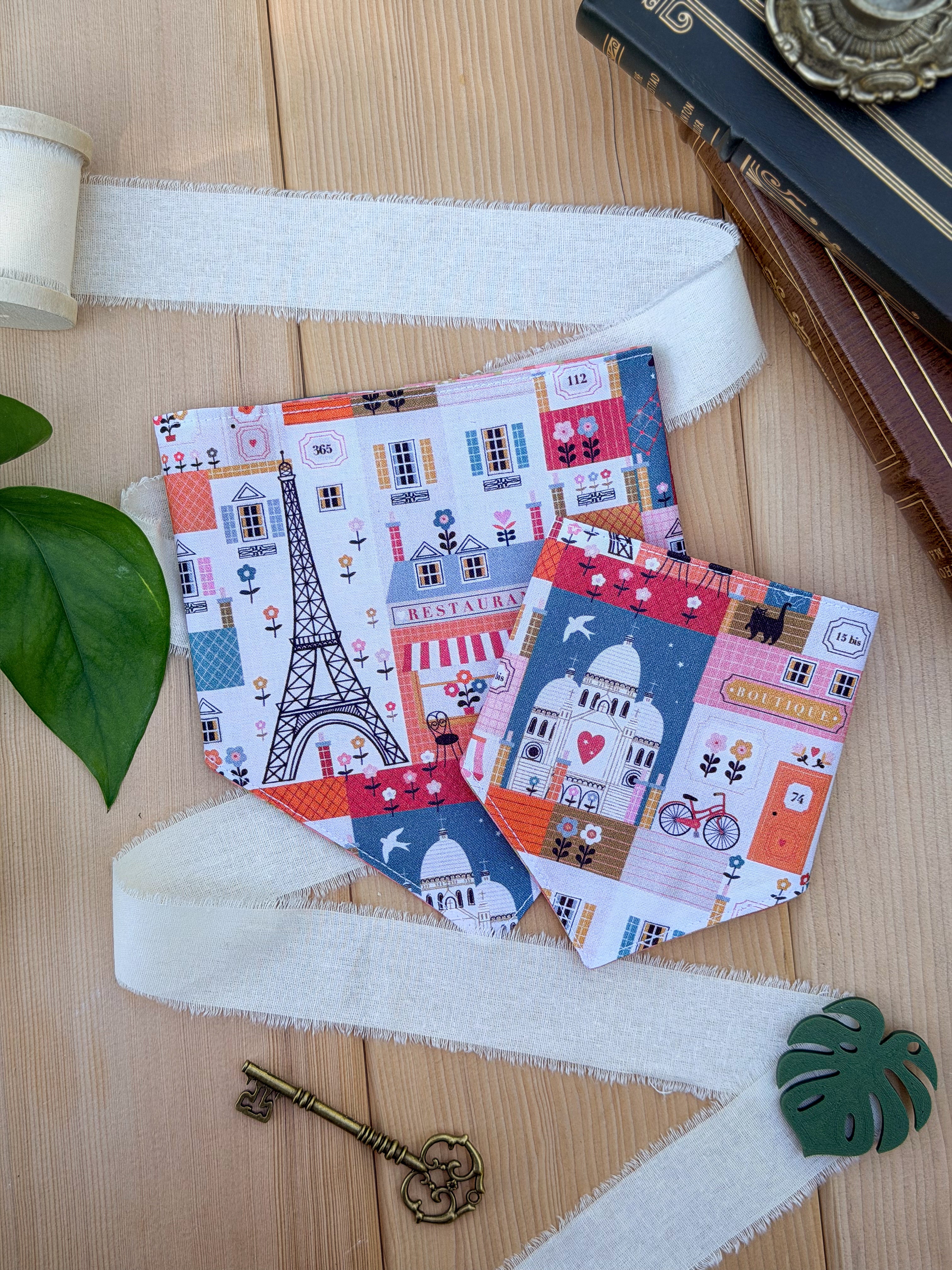 Parisian Café Reversible Pet Bandana