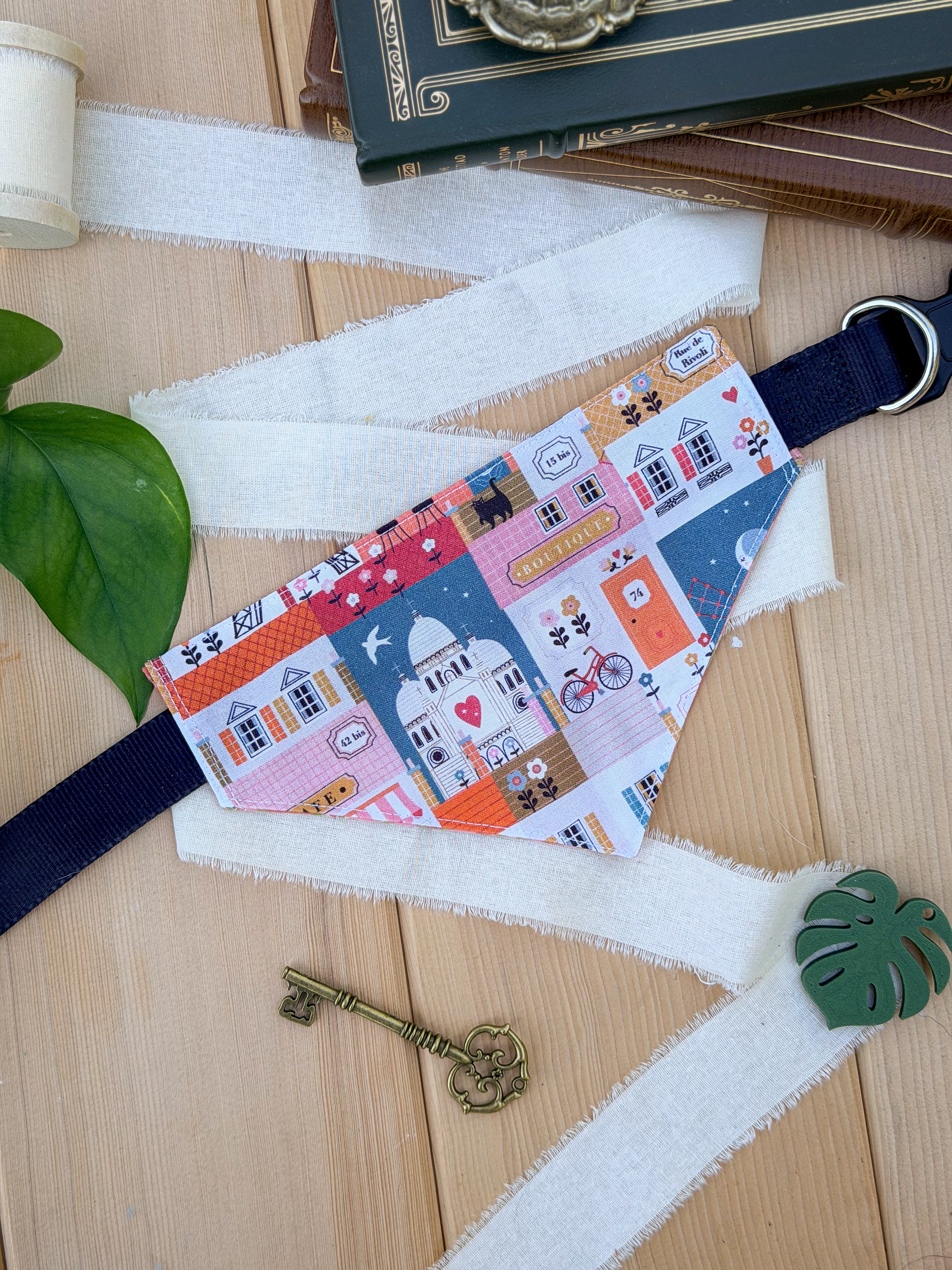 Parisian Café Reversible Pet Bandana